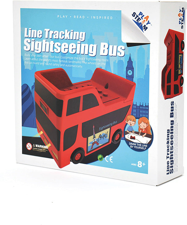 PlaySTEAM Line Tracking Sightseeing Bus with Landmark Route