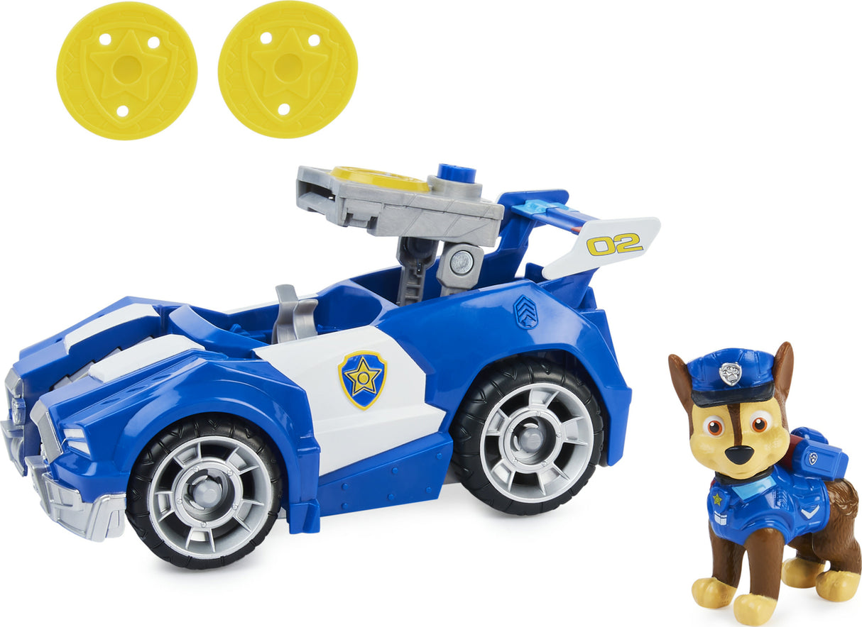 PAW Patrol Chase’s Deluxe Movie Transforming Toy Car with Collectible Action Figure
