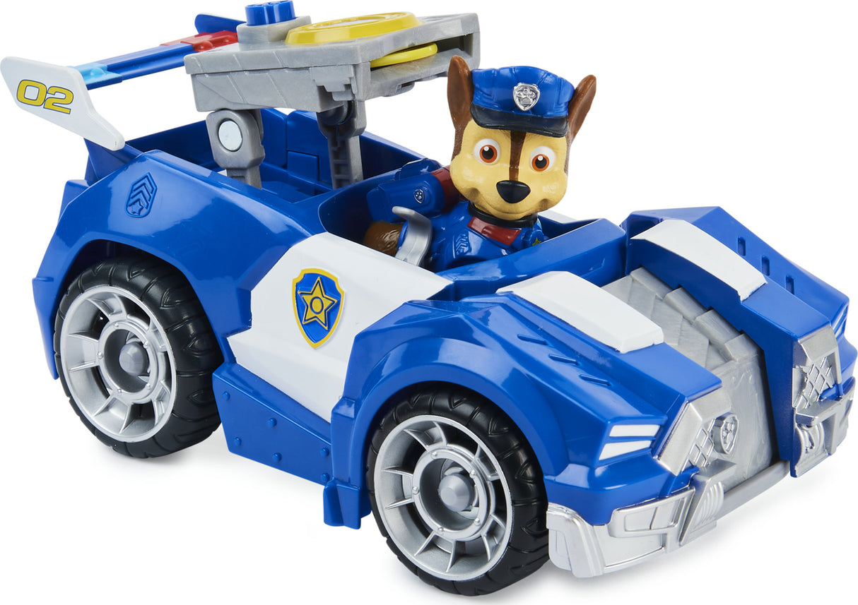 PAW Patrol Chase’s Deluxe Movie Transforming Toy Car with Collectible Action Figure