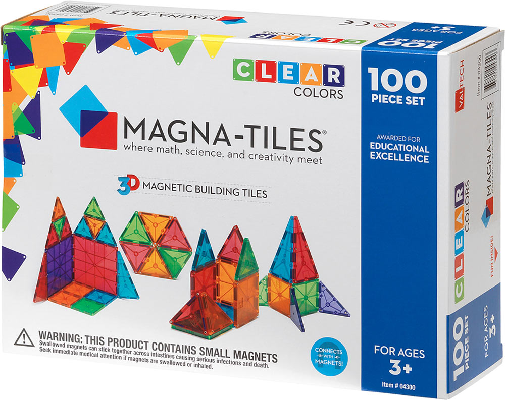 Magna-Tilesâ„¢ Clear Colors 100 Piece Set