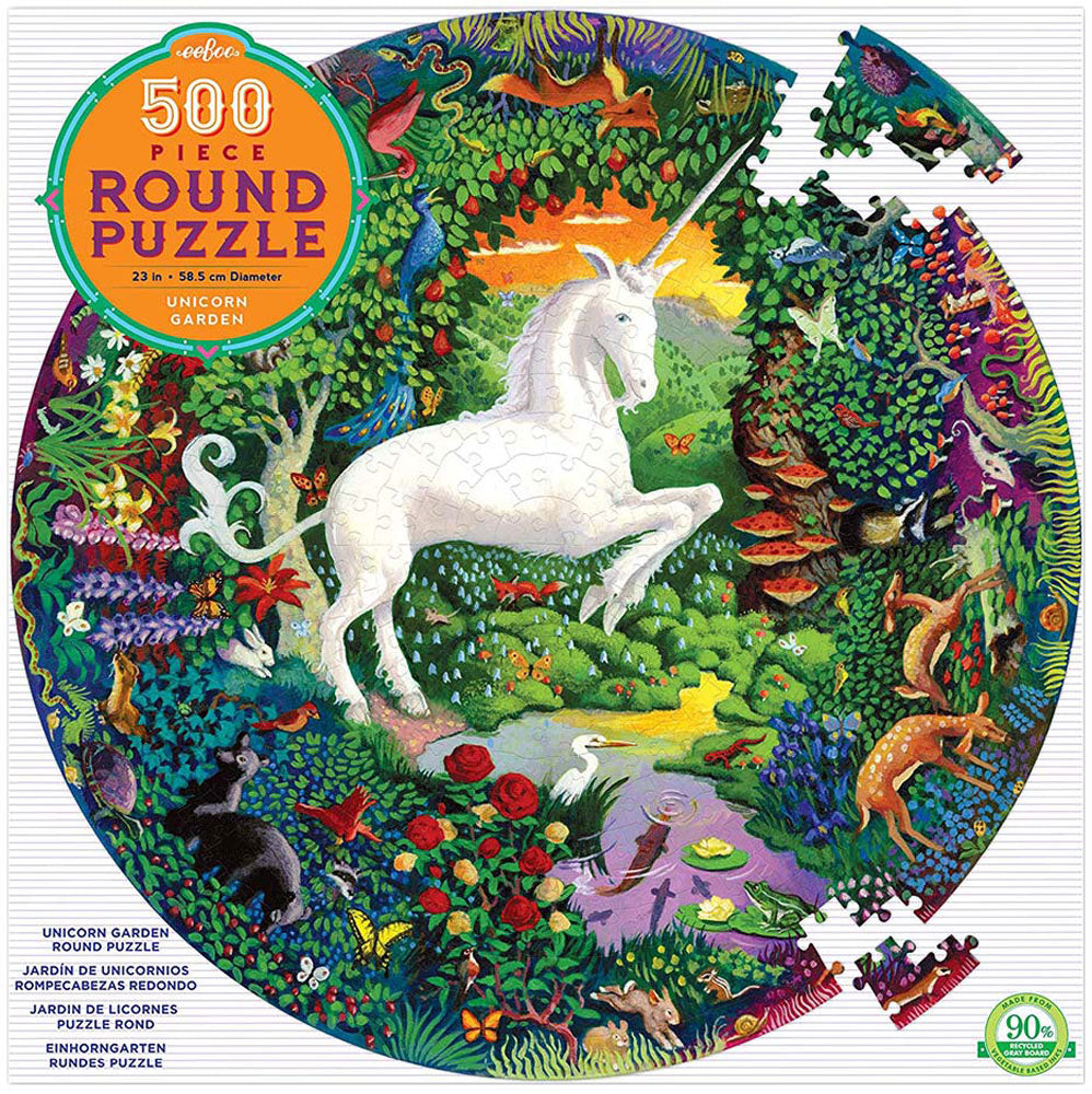 Unicorn Garden - 500 Piece Round Puzzle