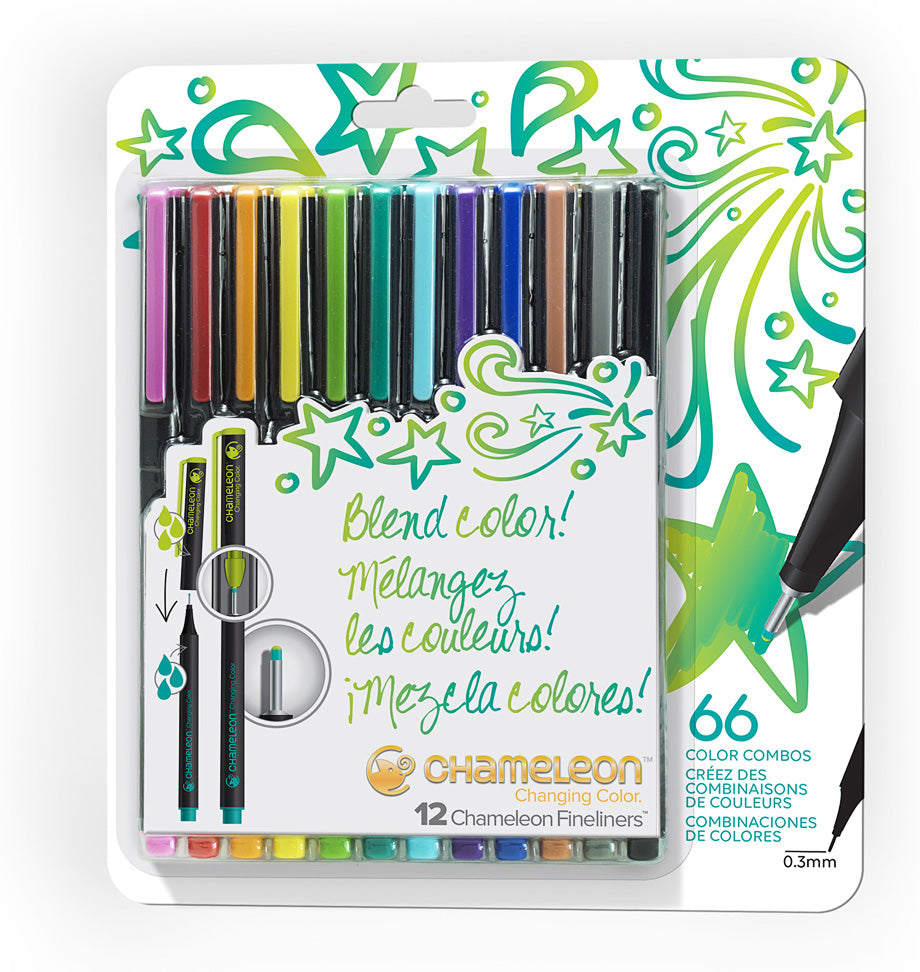 Chameleon Fineliners 12 pack - Bright Colors