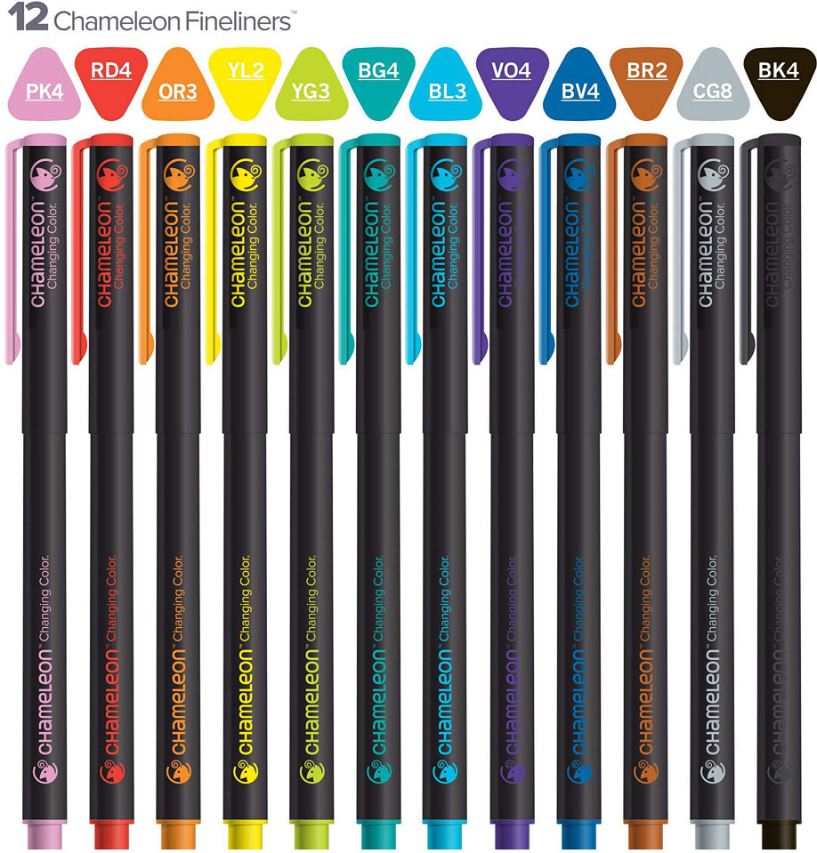 Chameleon Fineliners 12 pack - Bright Colors
