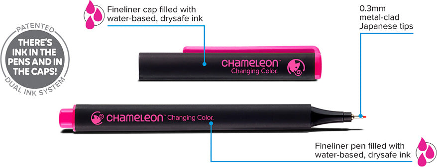 Chameleon Fineliners 12 pack - Bright Colors