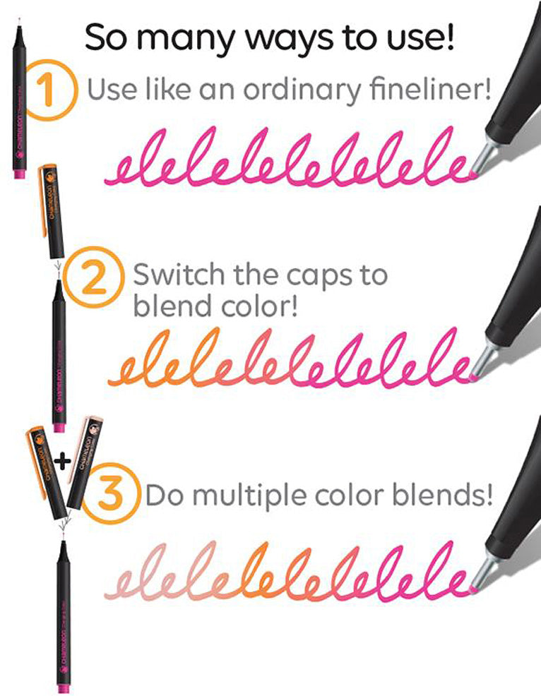 Chameleon Fineliners 12 pack - Bright Colors