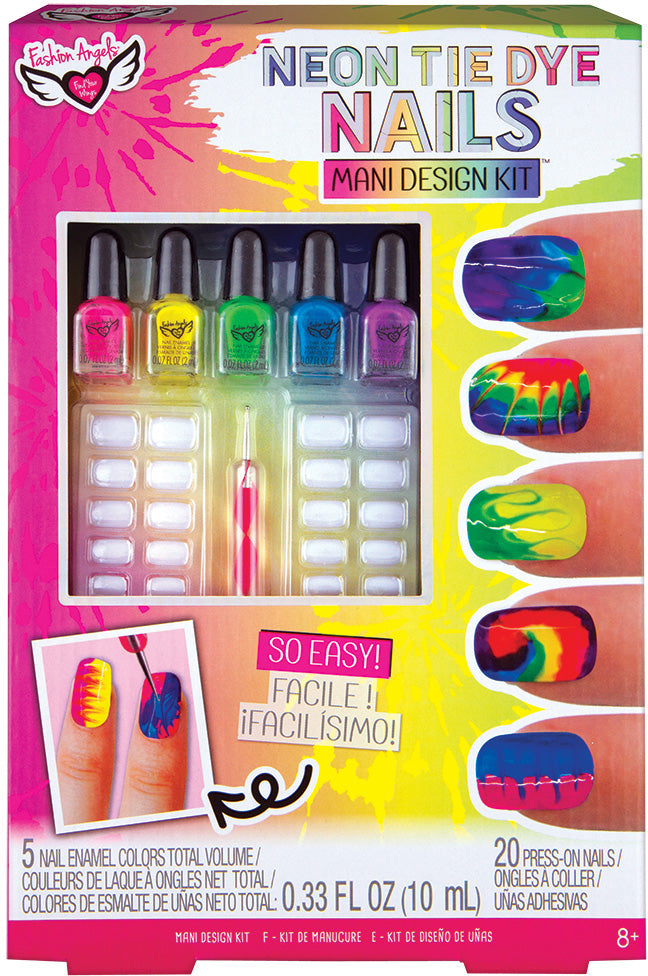 Neon Tie Dye Nails Mani Design Kit