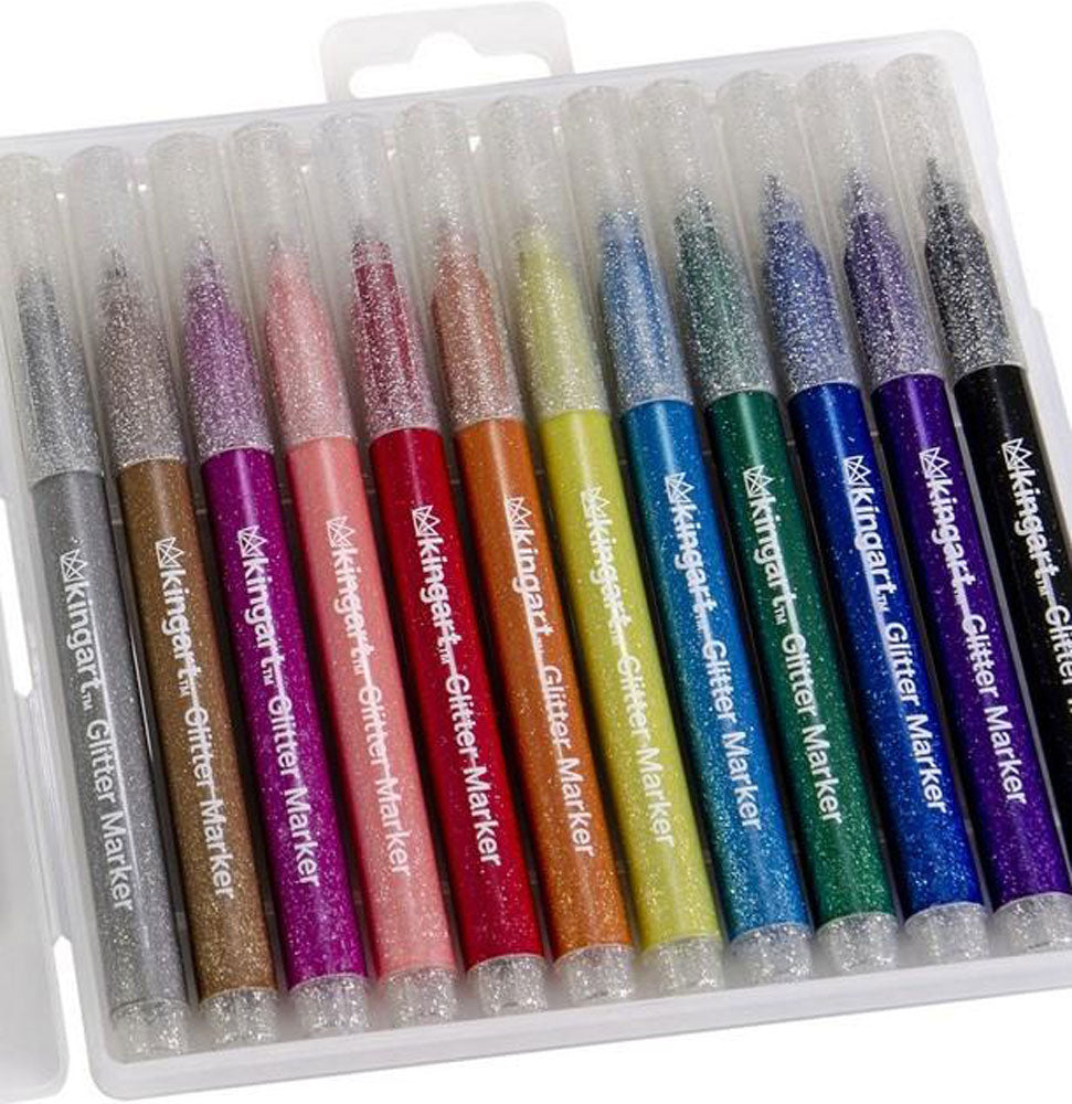 KINGART™ Glitter Markers, Set of 12