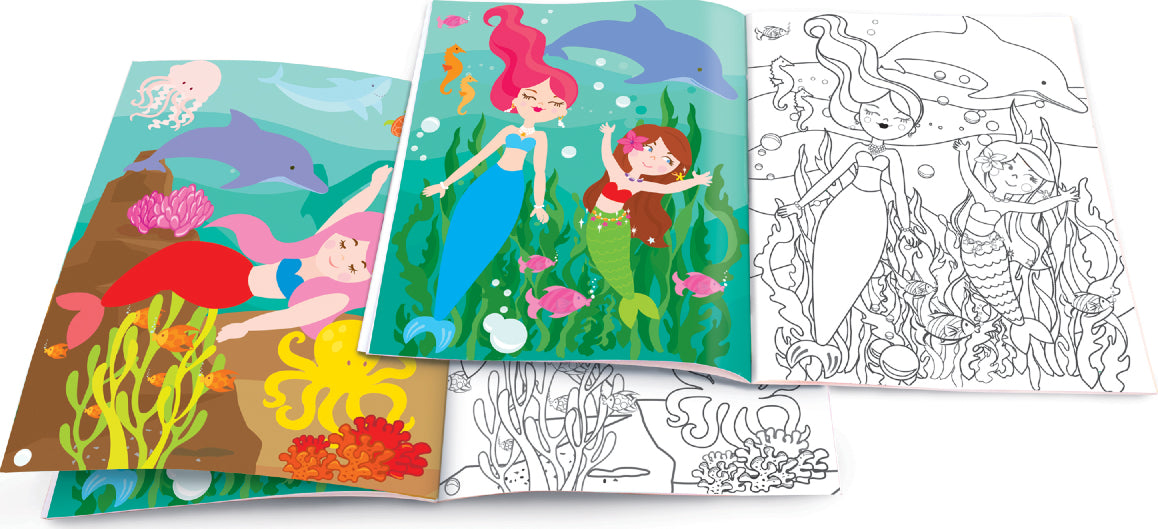 Dry Erase Coloring Book - Magical Mermaids