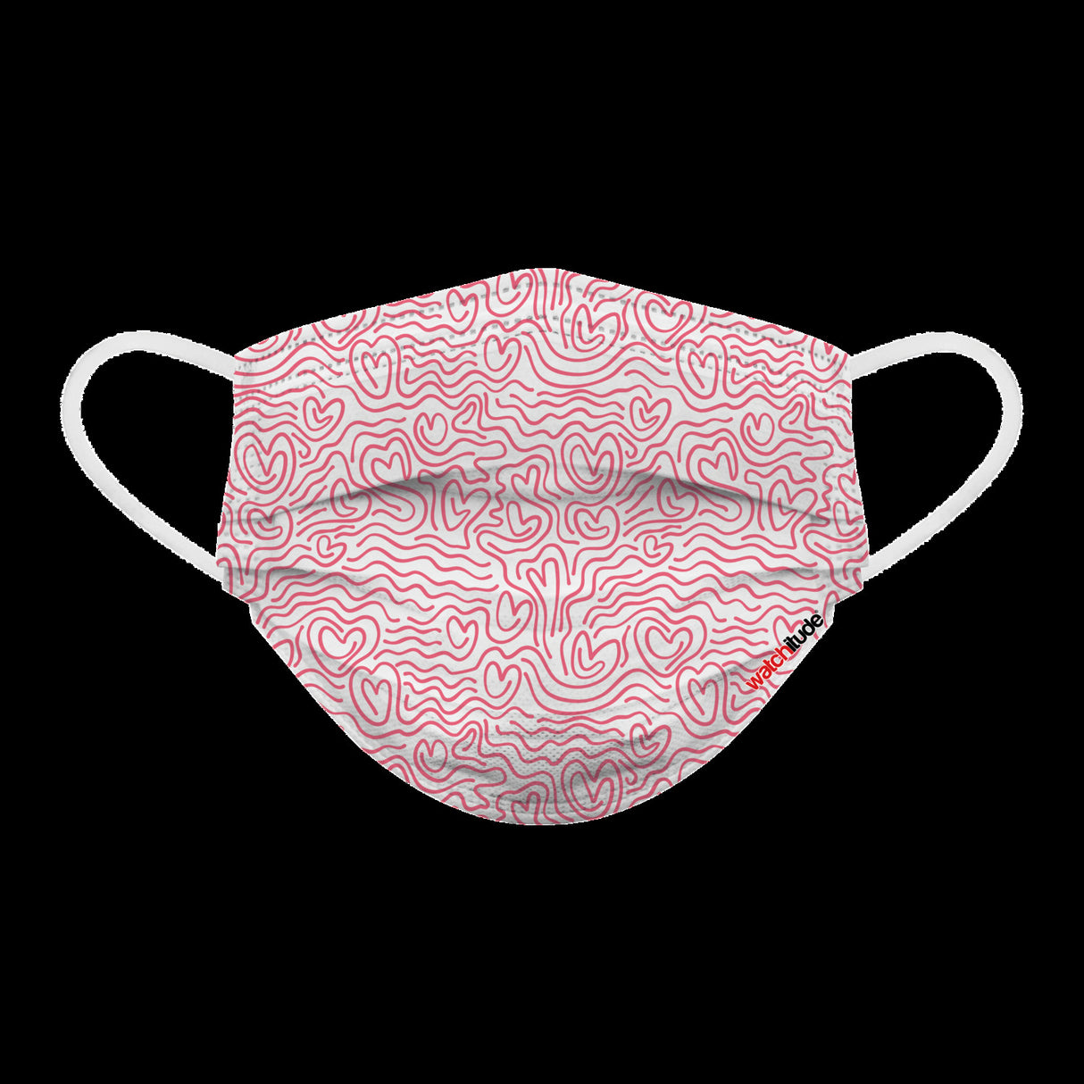 6 Pack Adult Masks  - Hearts + Maze