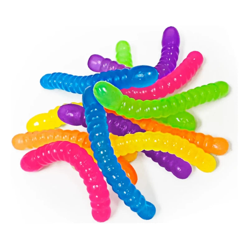 12 Piece Sqweezy Worms Sensory Toy Set