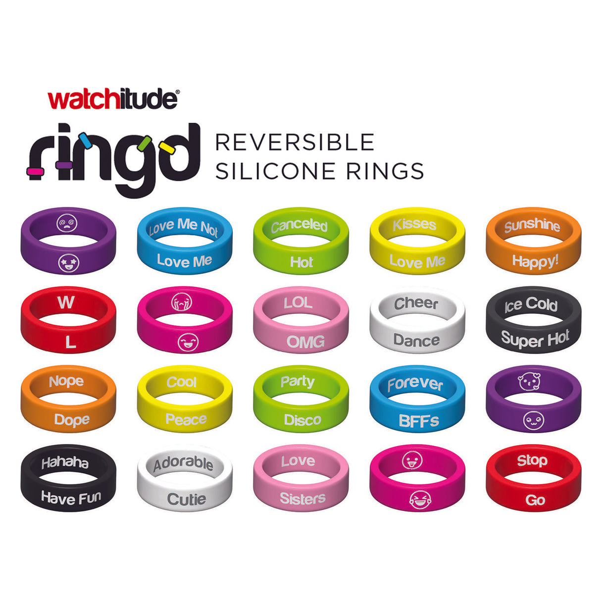 Ring'd - Reversible Silicone Rings by Watchitude - Assorted 4 pack