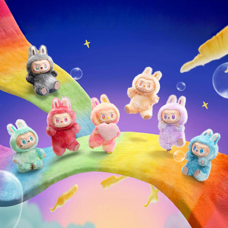 Labubu Big Into Energy pendants in pastel plush—Love, Hope, Serenity, Loyalty, Happiness, Luck