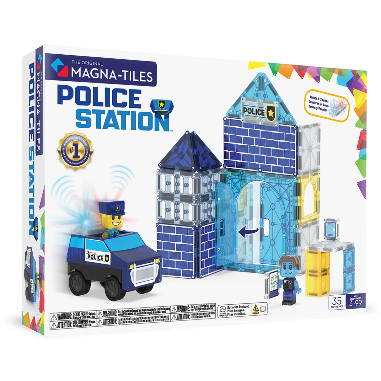 Magna-Tiles Police Station – 35-Piece Magnetic Building Set