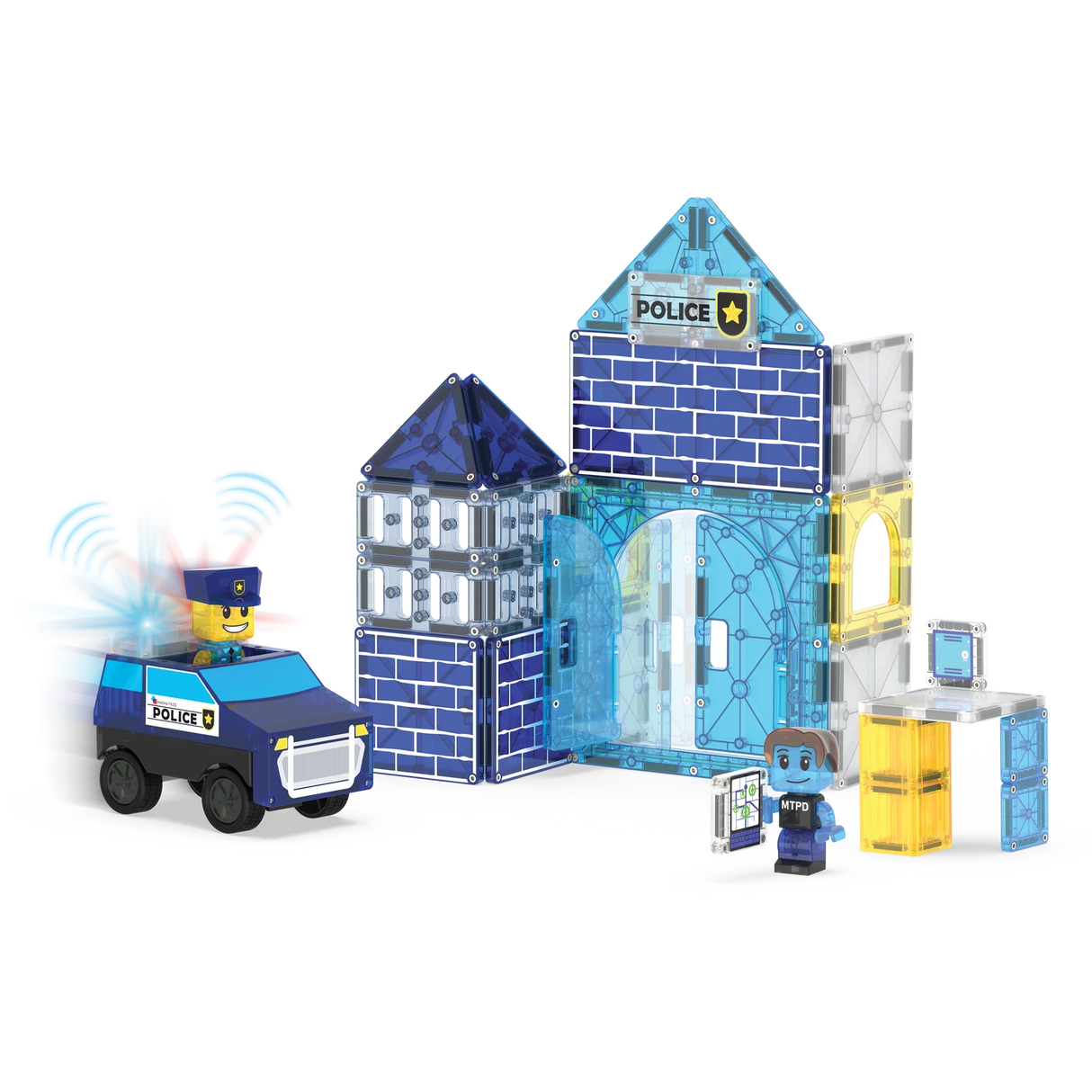 Magna-Tiles Police Station – 35-Piece Magnetic Building Set