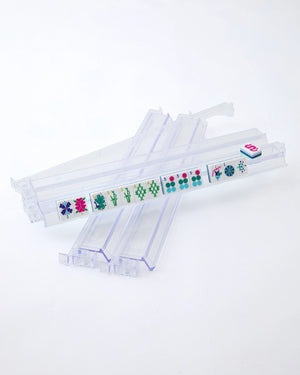 Oh My Mahjong Clear Acrylic Mahjong Rack and Pusher Set