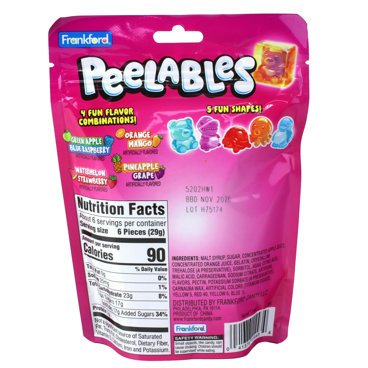 Frankford Peelables Assorted Animal Gummy Candy