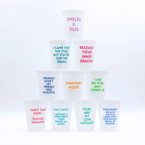 Mahjong Frosted Cups | 10 Different Designs in Every Pack