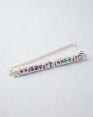 Oh My Mahjong White Acrylic Mahjong Rack and Pusher