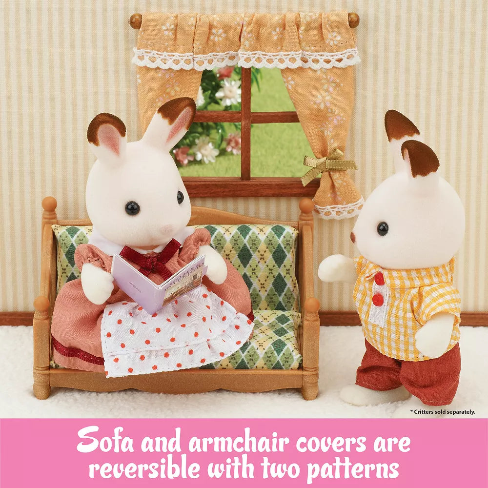 Calico Critters Comfy Living Room Set, Dollhouse Furniture and Accessories