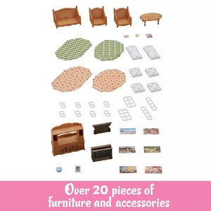 Calico Critters Comfy Living Room Set, Dollhouse Furniture and Accessories