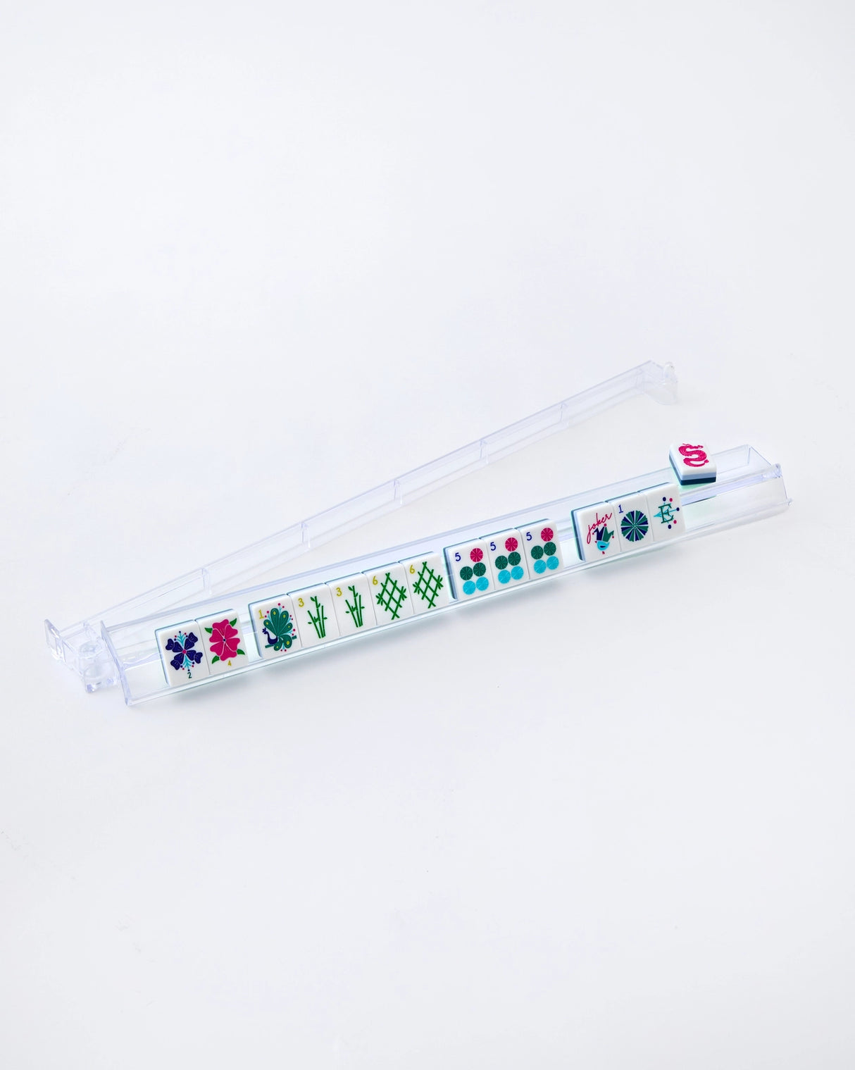 Oh My Mahjong Clear Acrylic Mahjong Rack and Pusher Set