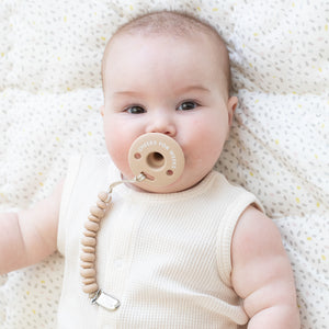Oatmeal Pacifier Clip
