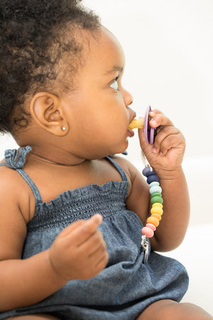Rainbow Multi Pacifier Clip