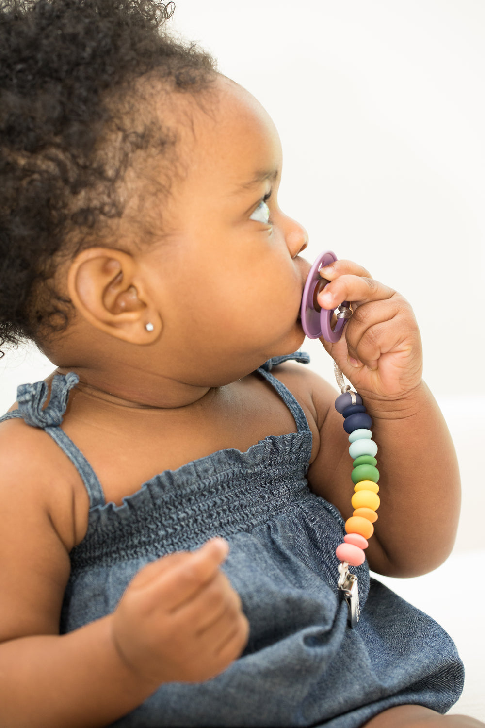 Rainbow Multi Pacifier Clip