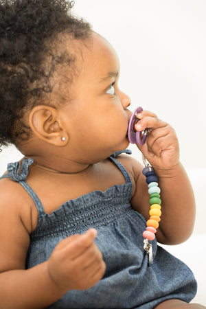 Rainbow Multi Pacifier Clip