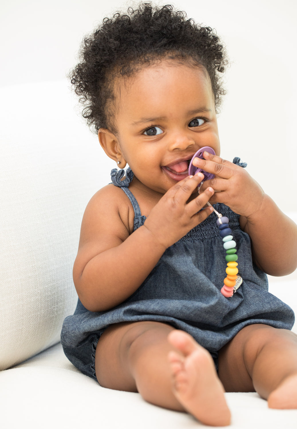 Rainbow Multi Pacifier Clip