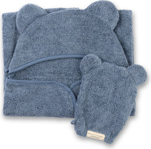 Hooded Towel + Wash Mitt Set Rain