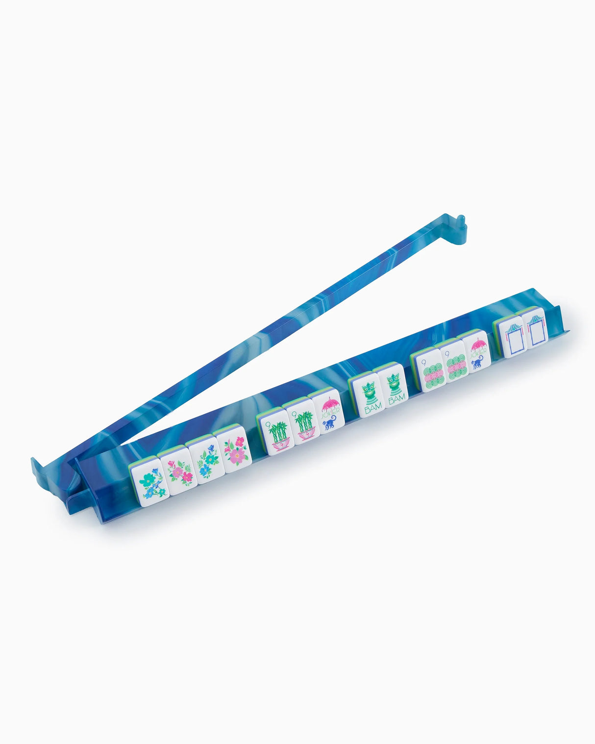 Oh My Mahjong Blue Lace Agate Rack and Pusher