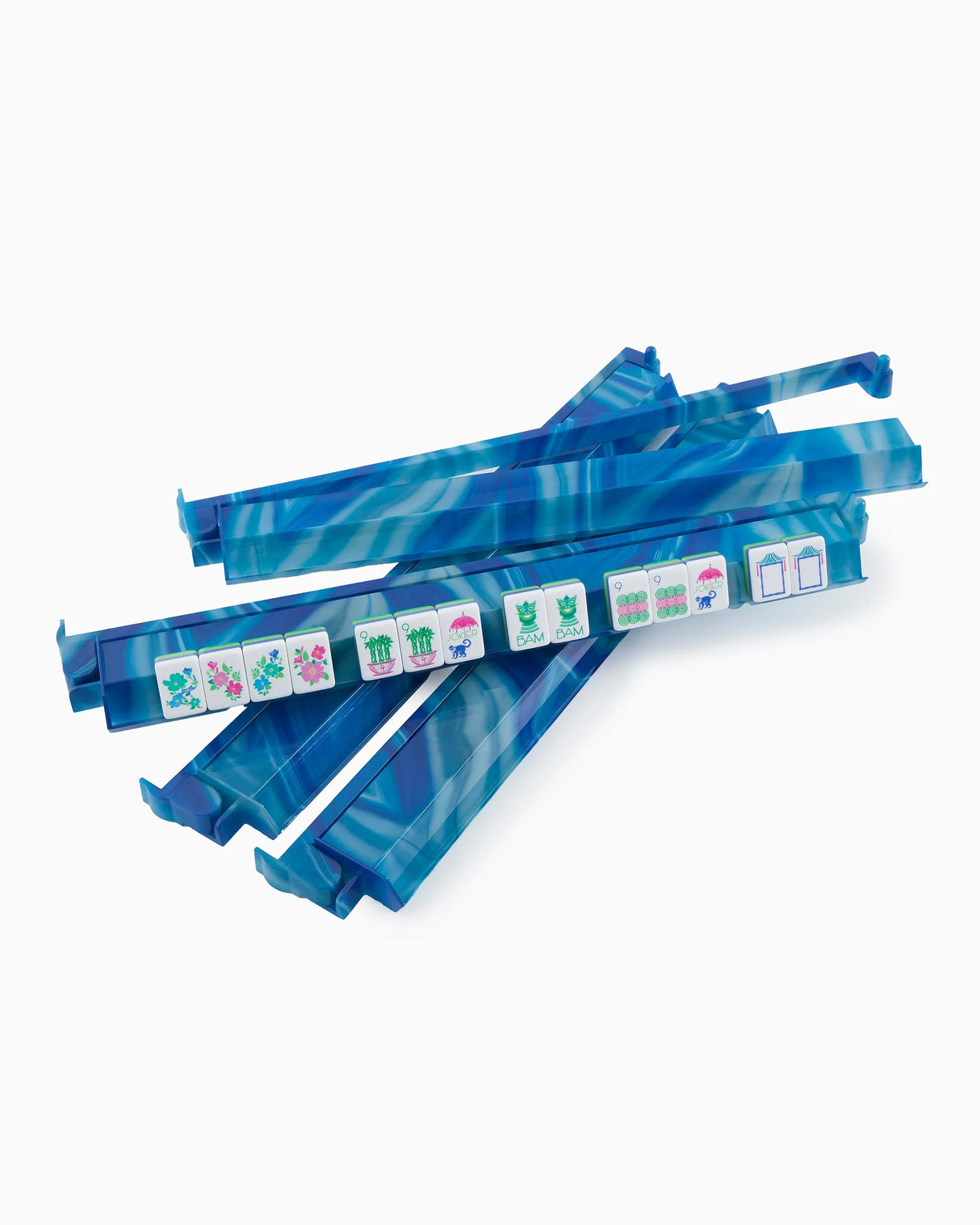 Oh My Mahjong Blue Lace Agate Rack and Pusher