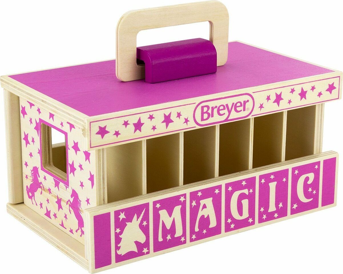 Unicorn Magic Wood Carry Stable with 6 Unicorns
