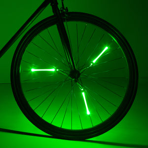 Spinbrightz Green Led Bicycle Spoke Light Tubes