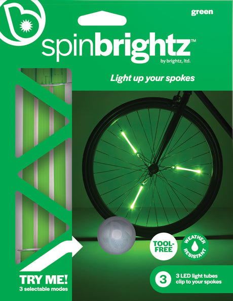 Spinbrightz Green Led Bicycle Spoke Light Tubes