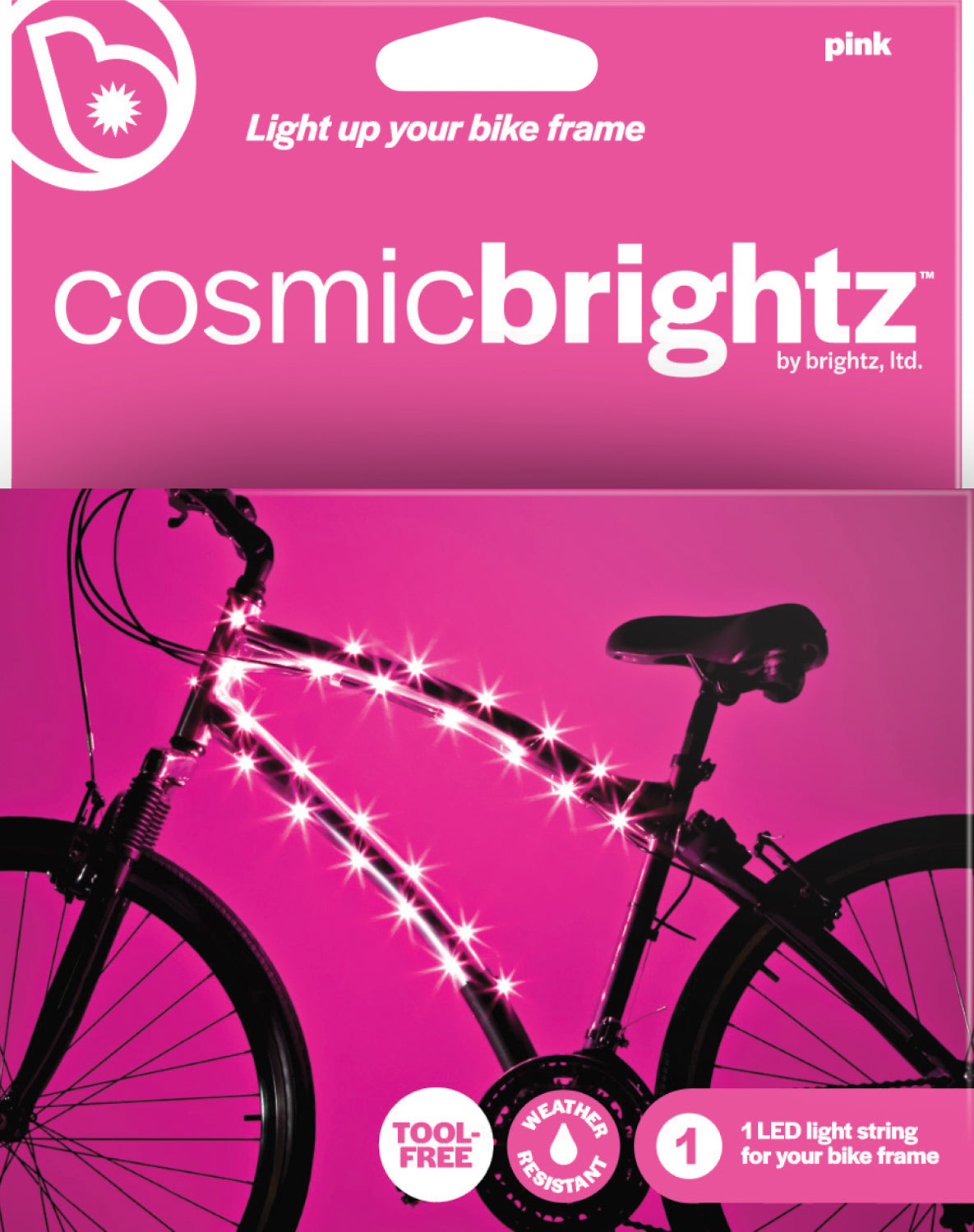 Cosmicbrightz Pink Led Bicycle Frame Light