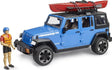 Jeep Wrangler Rubicon Unlimited with Kayak and Kayaker