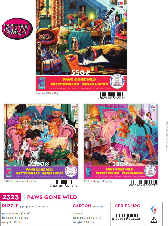 550 Piece Paws Gone Wild (assorted)