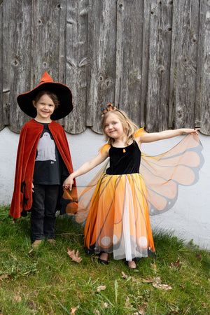 Monarch Butterfly Twirl Dress with Wings & Headband (Size 3-4)
