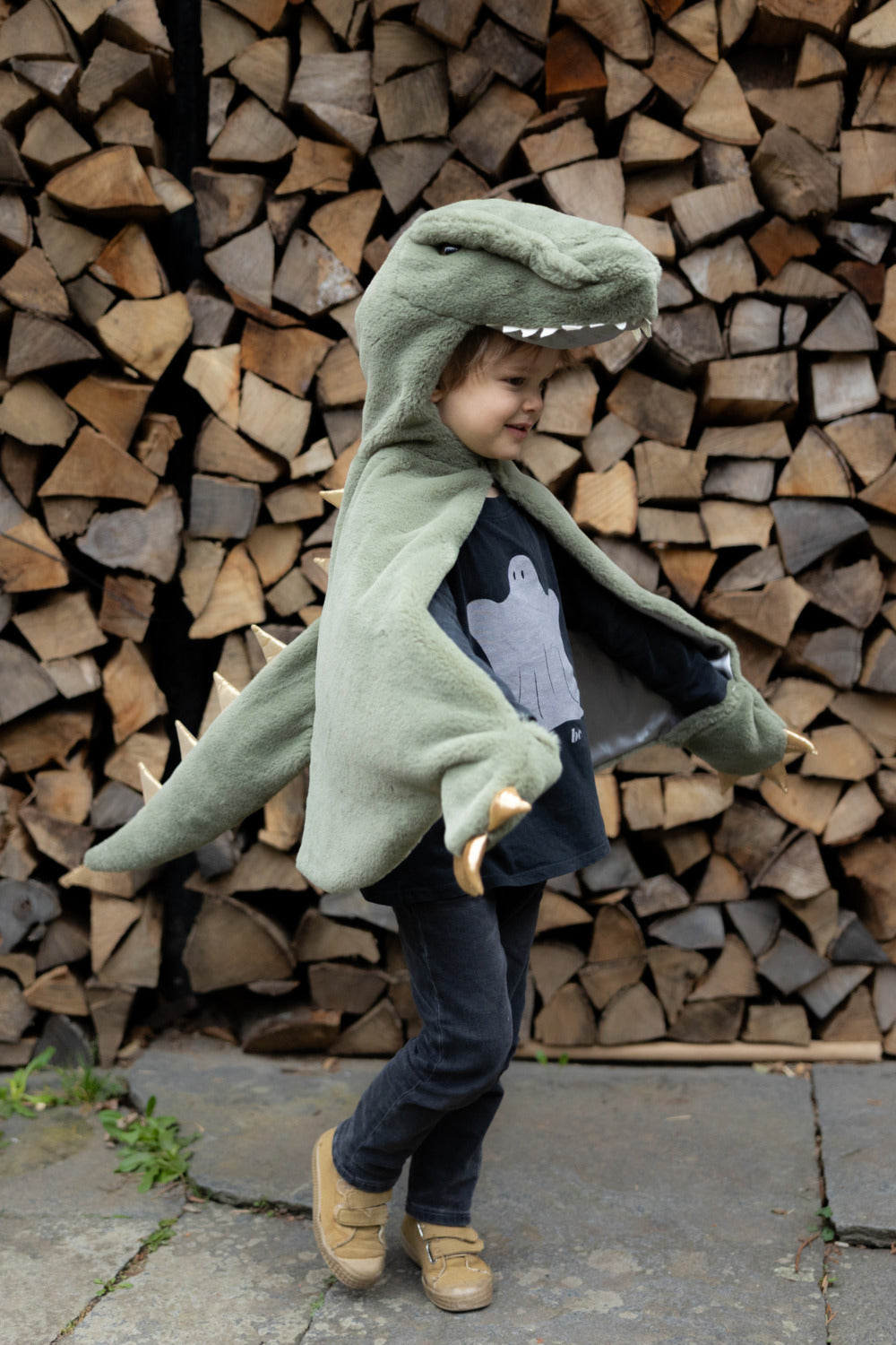 Green T-Rex Cuddle Cape (Size 3-4)