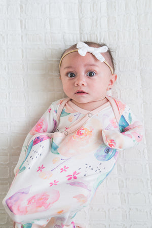 Bloom Knotted Gown 0-4mo