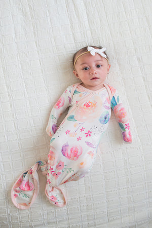 Bloom Knotted Gown 0-4mo