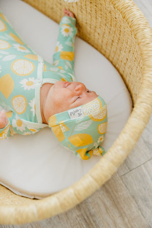 Lemon Newborn Knotted Gown
