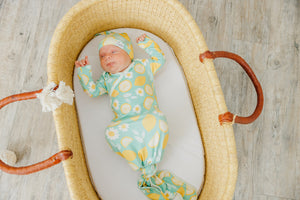 Lemon Newborn Knotted Gown