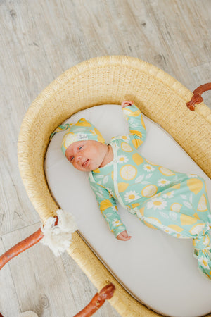 Lemon Newborn Knotted Gown