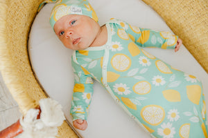 Lemon Newborn Knotted Gown