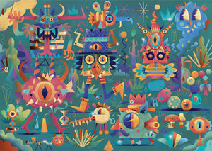 Monster Party 50pc Metallic Wizzy Jigsaw Puzzle