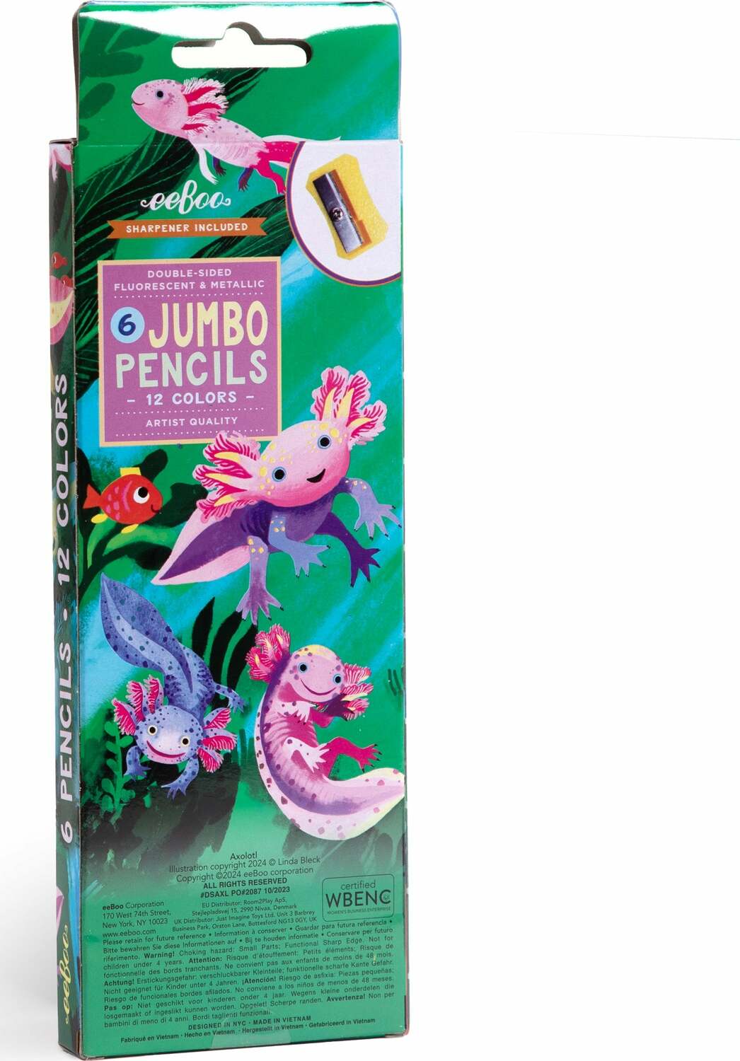 Axolotl 6 Jumbo Double-Sided Pencils