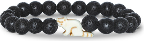 Fahlo Red Panda Tracking Bracelet - Lava Stone